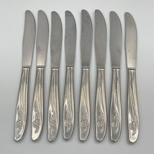 8 Qty Lot Oneida ROSEANNE Stainless Silverware Replacement Flatware Floral Rose